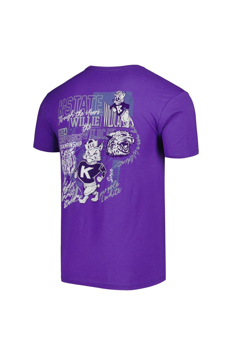 IMAGE ONE Men's Purple Kansas State Wildcats Vintage Through the Years Two-Hit T-Shirt, Alternate, color, 