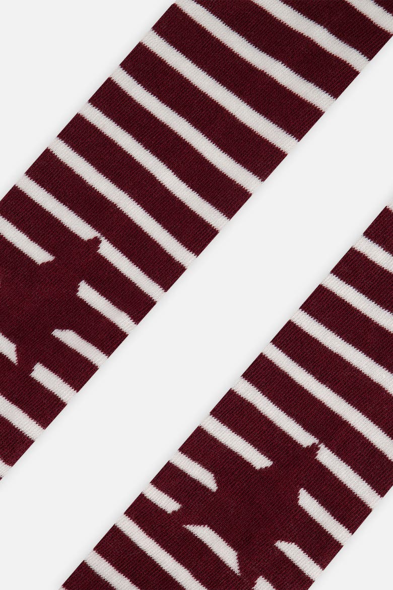 Knit Striped Star Knee Stretch Tights, Alternate, color, Reddish-Brown