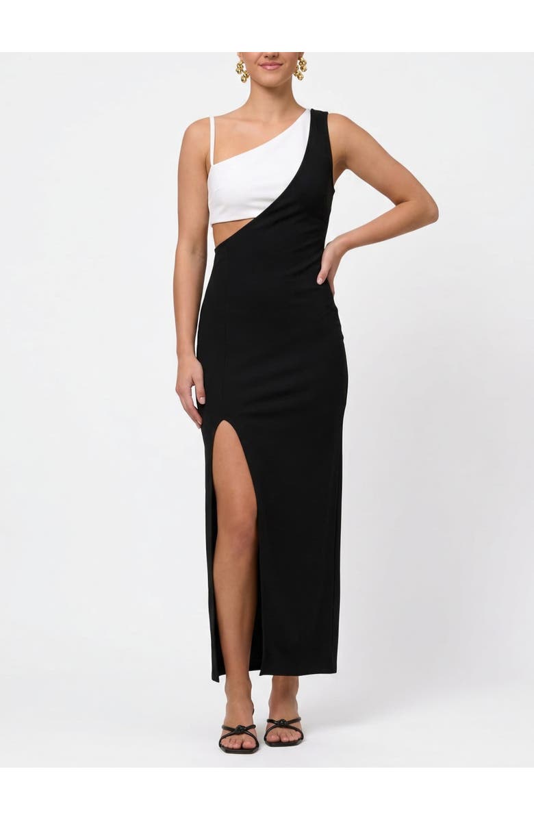 RACHEL Rachel Roy Phoenix One Shoulder Maxi Gown, Main, color, Black Eggshell