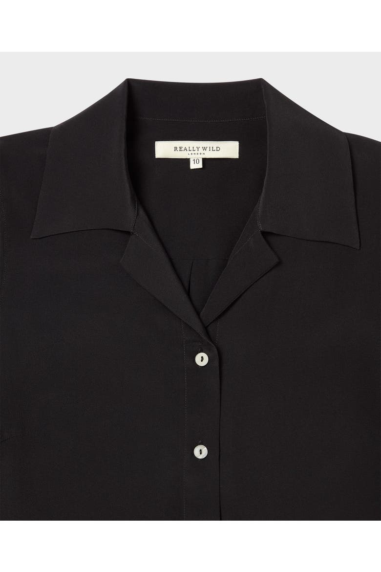 Devas Silk Collar Shirt, Alternate, color, Black