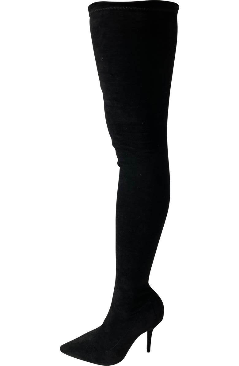 AZALEA WANG Baller Faux Suede Over the Knee Boot, Alternate, color,