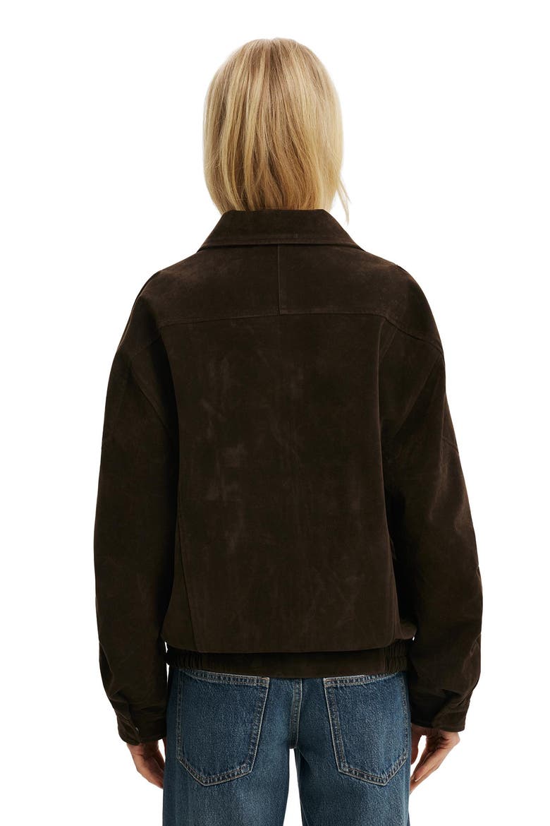 Women's Cove Faux Suede Biker Jacket, Alternate, color, Dark Oak