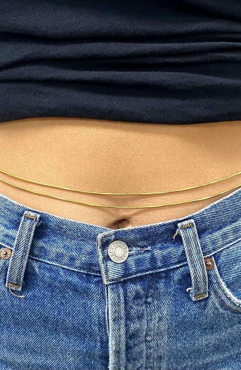 Adornia Belly Chain, Main, color, Yellow