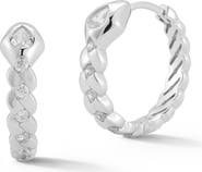CHLOE AND MADISON Cubic Zirconia Snake Huggie Hoop Earrings