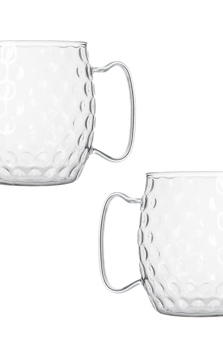 Silver One International Set of 2 Honeycomb Moscow Mule Glasses, Alternate, color, 