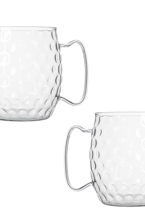 Silver One International Set Of 2 Honeycomb Moscow Mule Glasses In Transparent