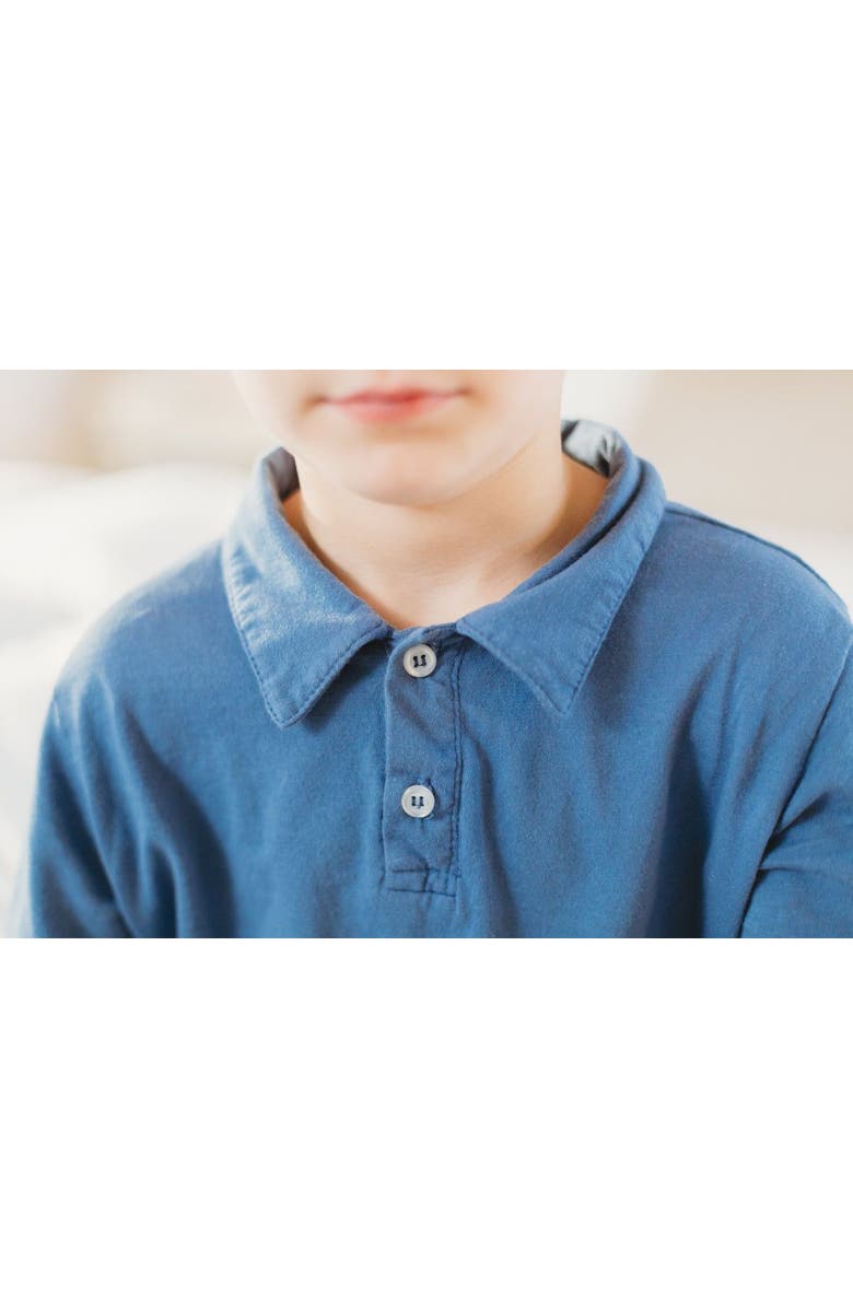 CITY THREADS Boys Soft Cotton Jersey 2-Button Short Sleeve Polo Shirt, Alternate, color, Black