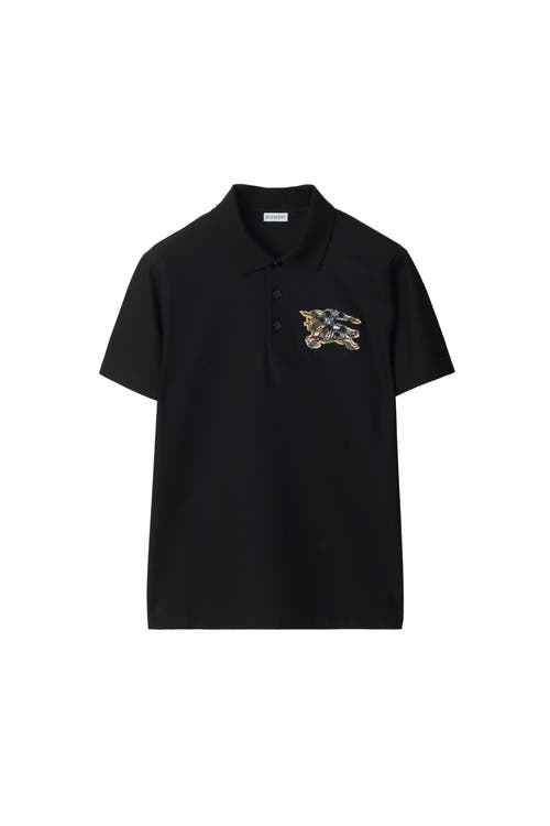 Burberry Evan Ekd Check Cotton Polo Shirt Clothing In Black