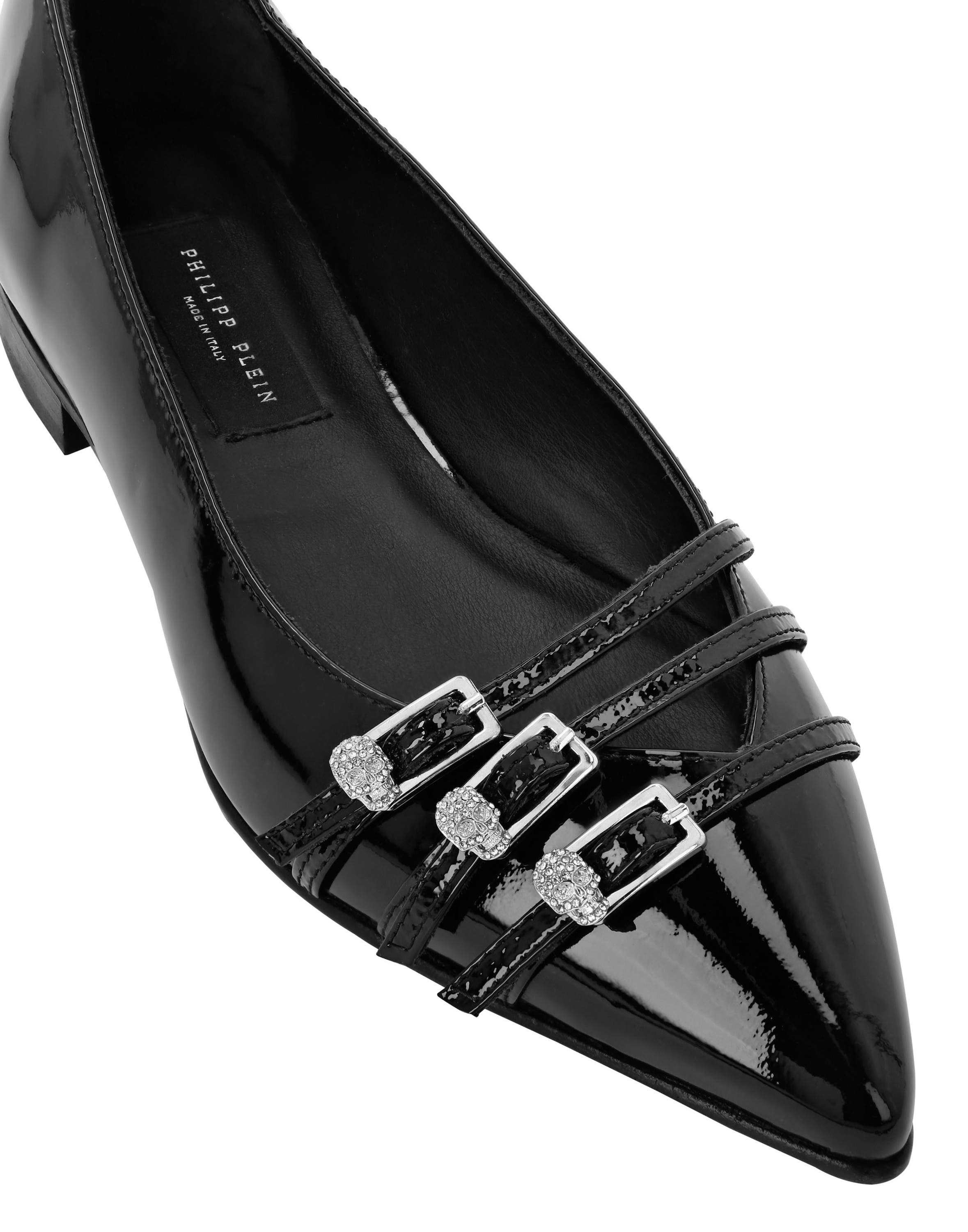 Multi-Strap Ballerina Flats Skull Women, Alternate, color, black