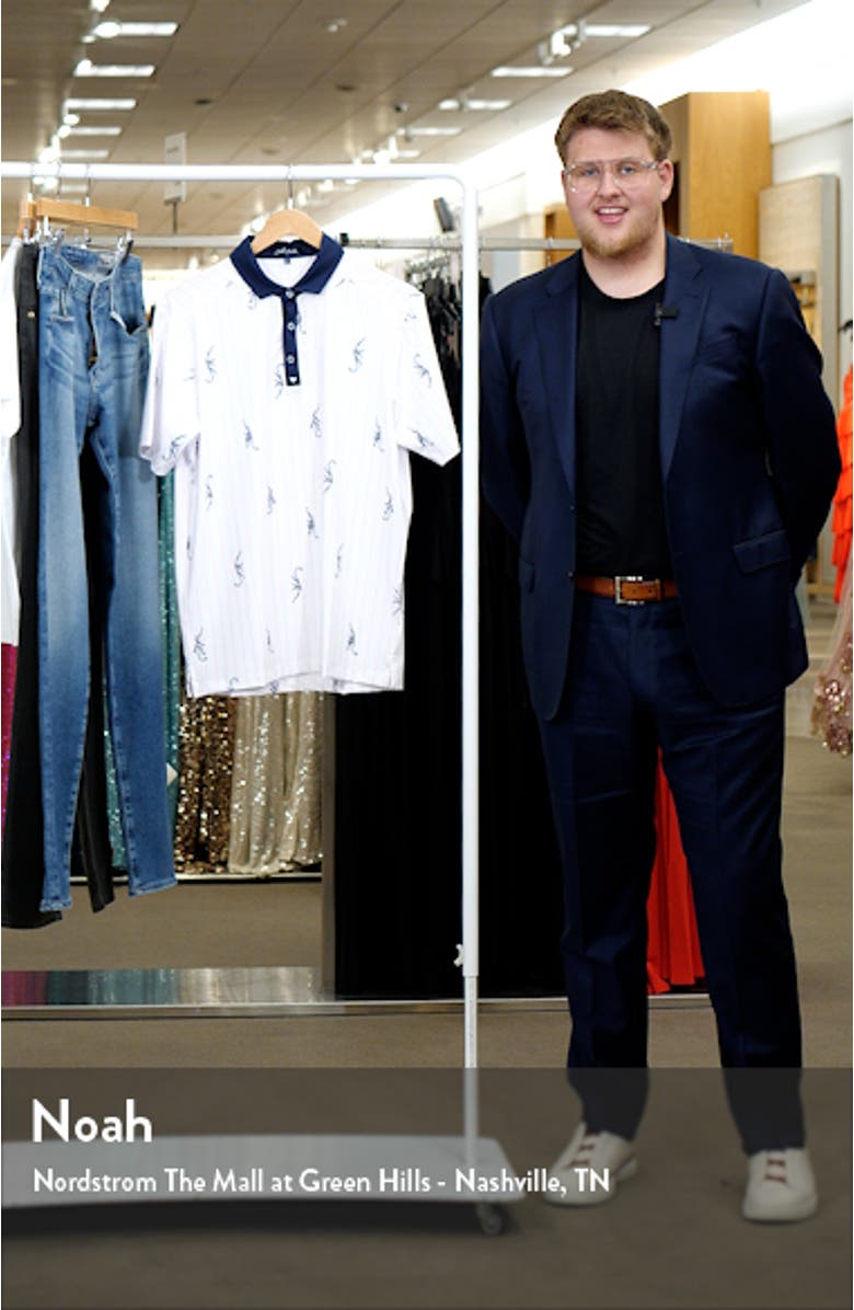 Monkey Around Stripe Performance Golf Polo, sales video thumbnail