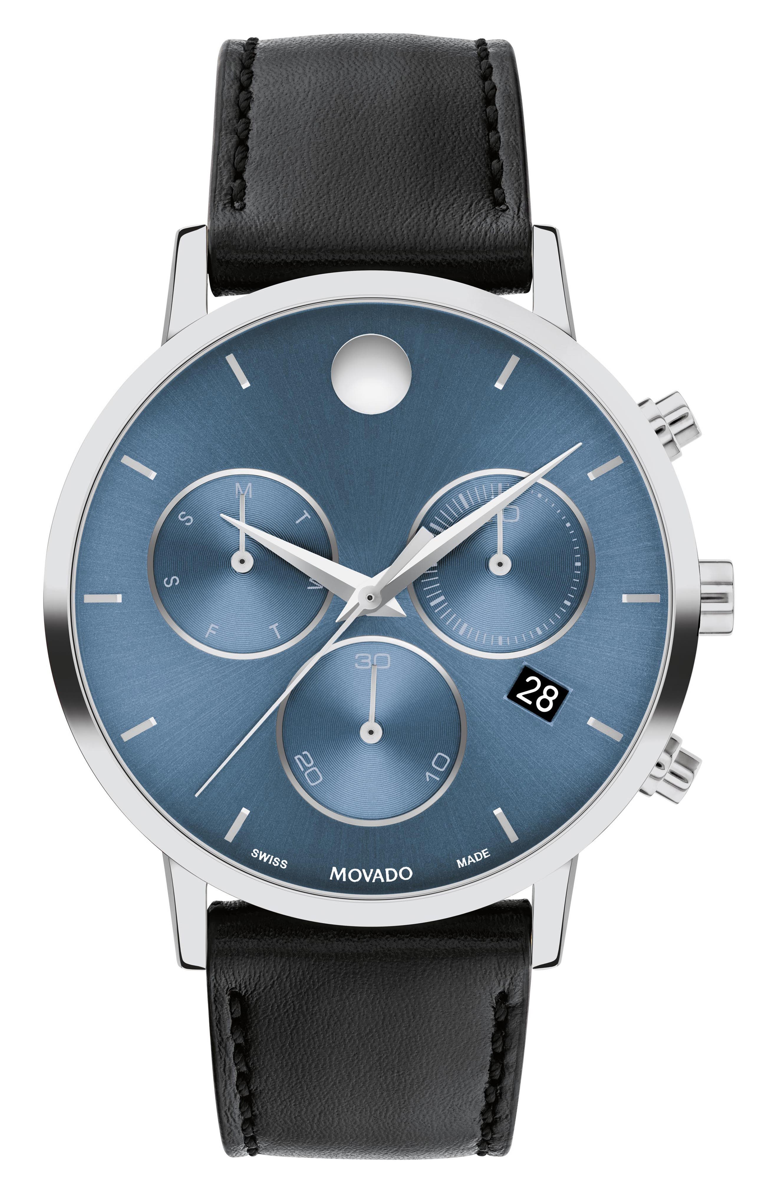 Museum Classic Chronograph Leather Strap Watch, 42mm