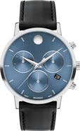 Movado Museum Classic Chronograph Leather Strap Watch, 42mm