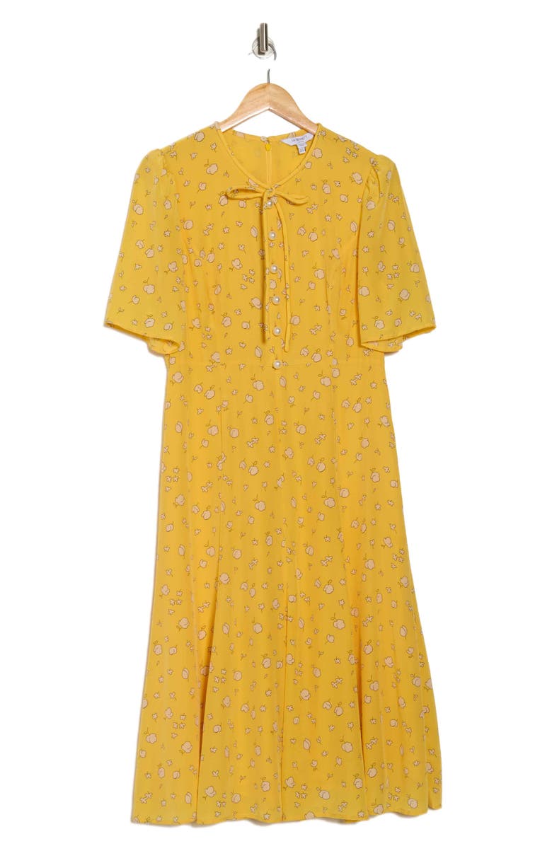 LK Bennett Montana A-Line Silk Dress, Alternate, color, Yellow