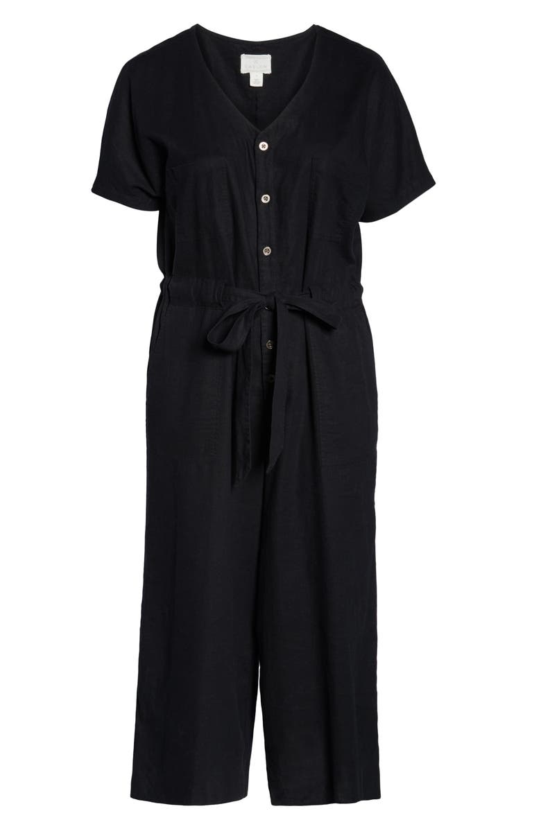 Caslon<sup>®</sup> Wide Leg Linen Blend Jumpsuit, Alternate, color,