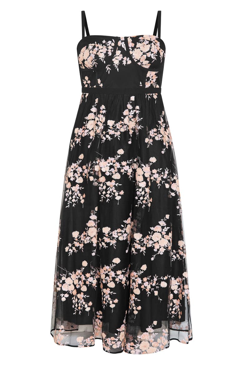 Ambrosia Embellished Tulle Maxi Dress, Main, color, BLACK