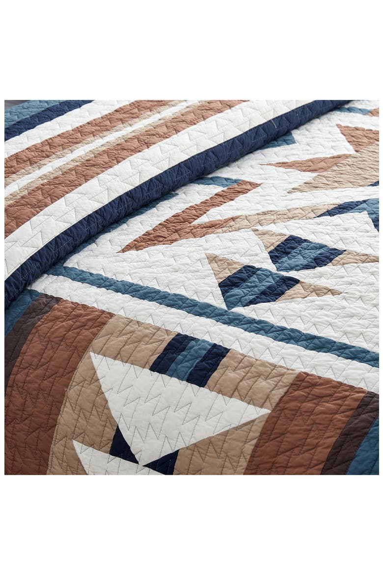 Silver City Reversible Quilt & Sham Set, Alternate, color, BLUE MIRAGE