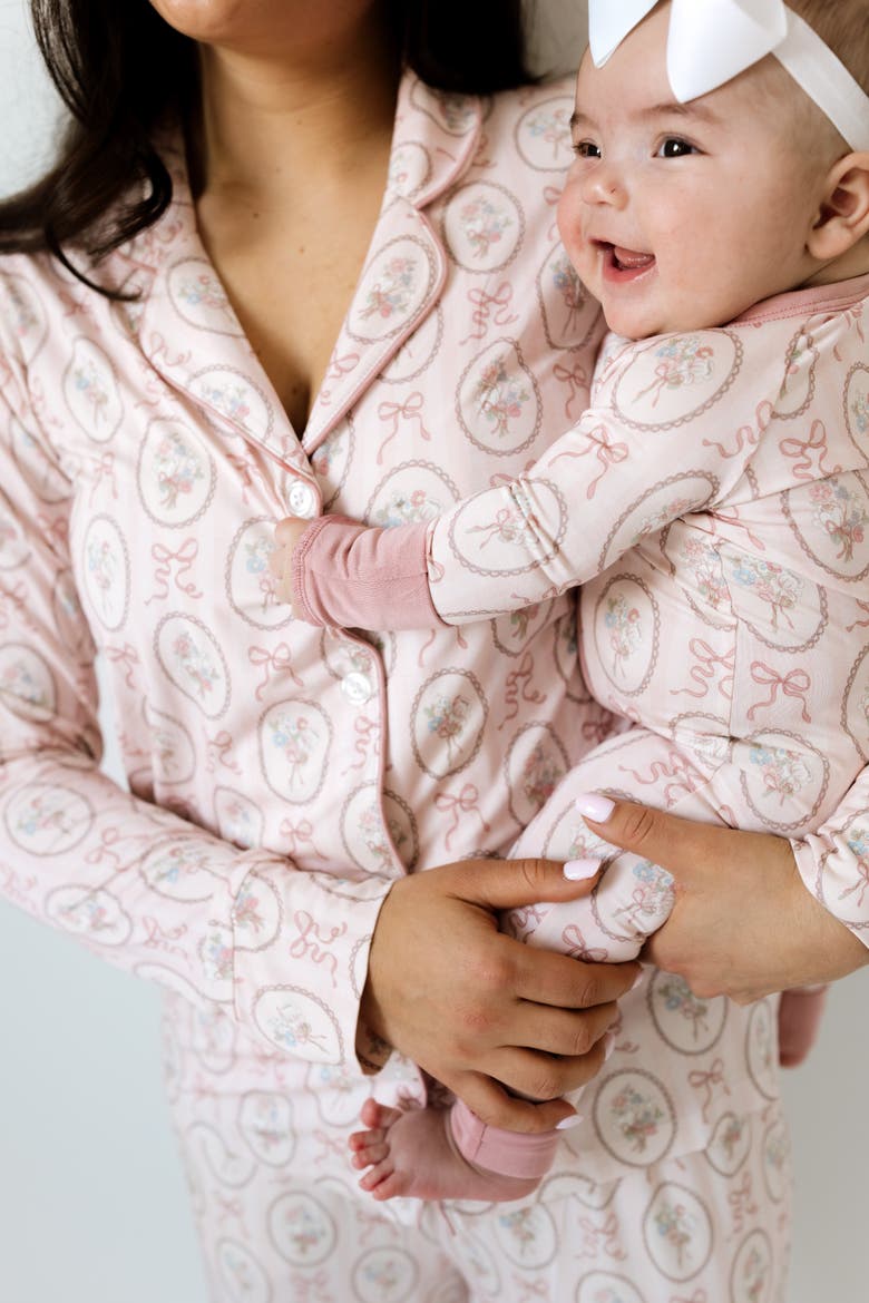 Blaire Long Sleeve Sleepwear Set, Alternate, color, Floral / Bow Print