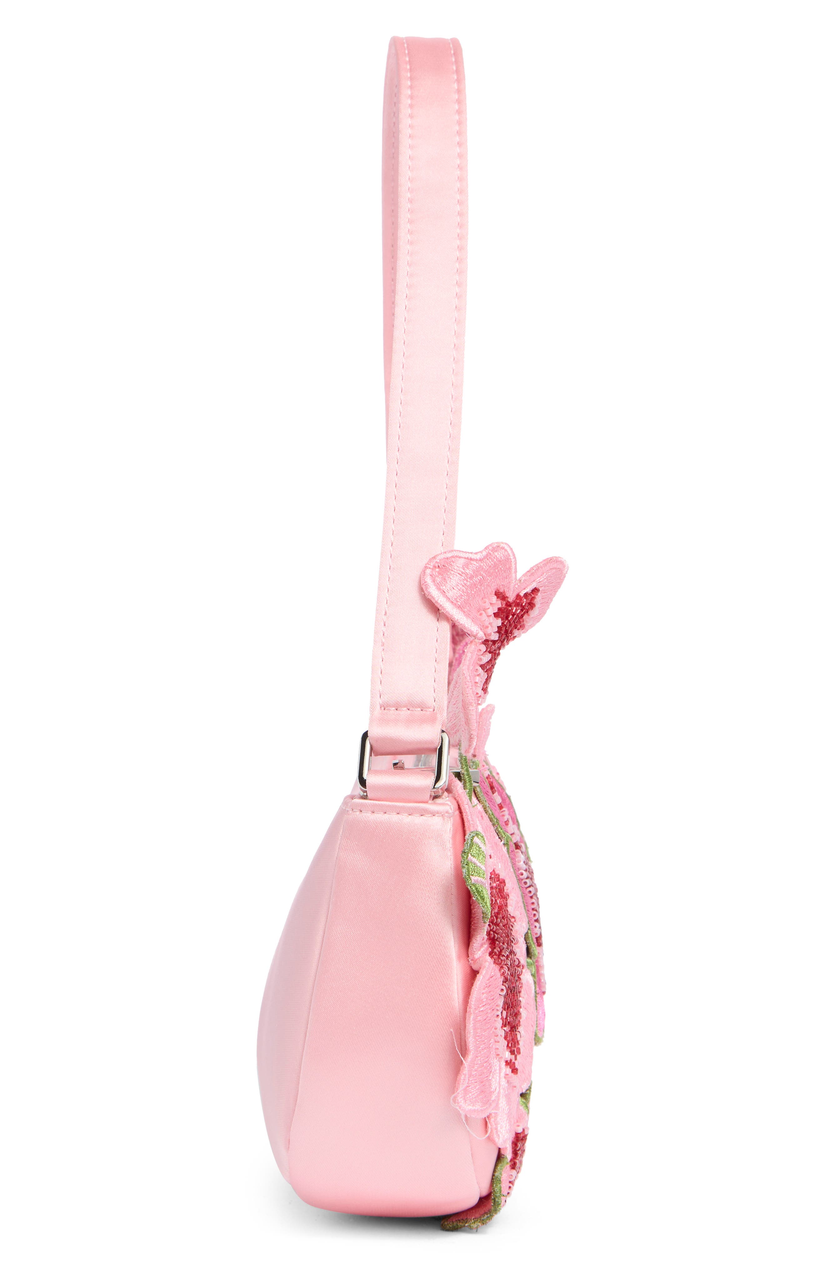 Leona Beaded Embellished Shoulder Bag, Alternate, color, PINK