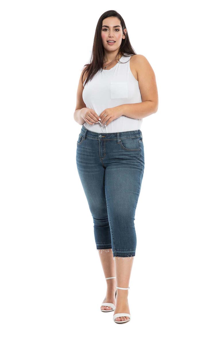 Frayed Crop Capri Jeans, Alternate, color, JESSIE
