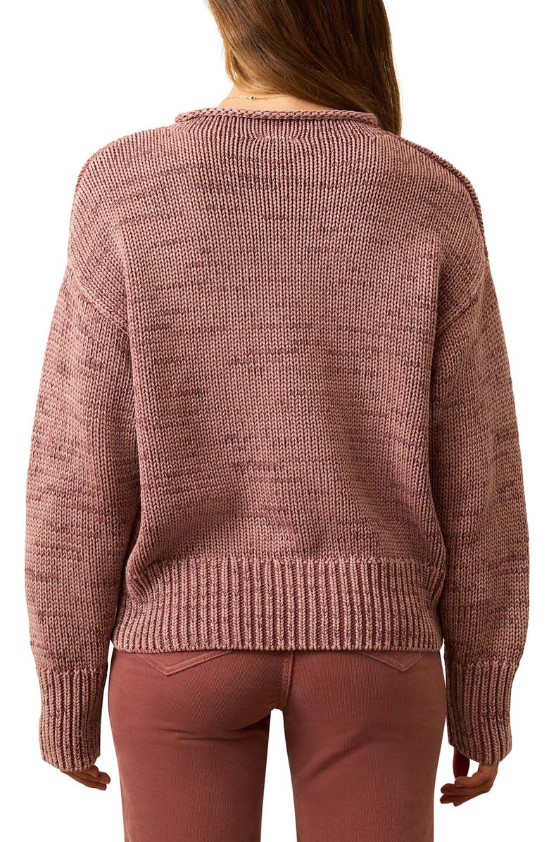 Faherty Sunwashed Roll Neck Sweater, Alternate, color, Nostalgia Rose
