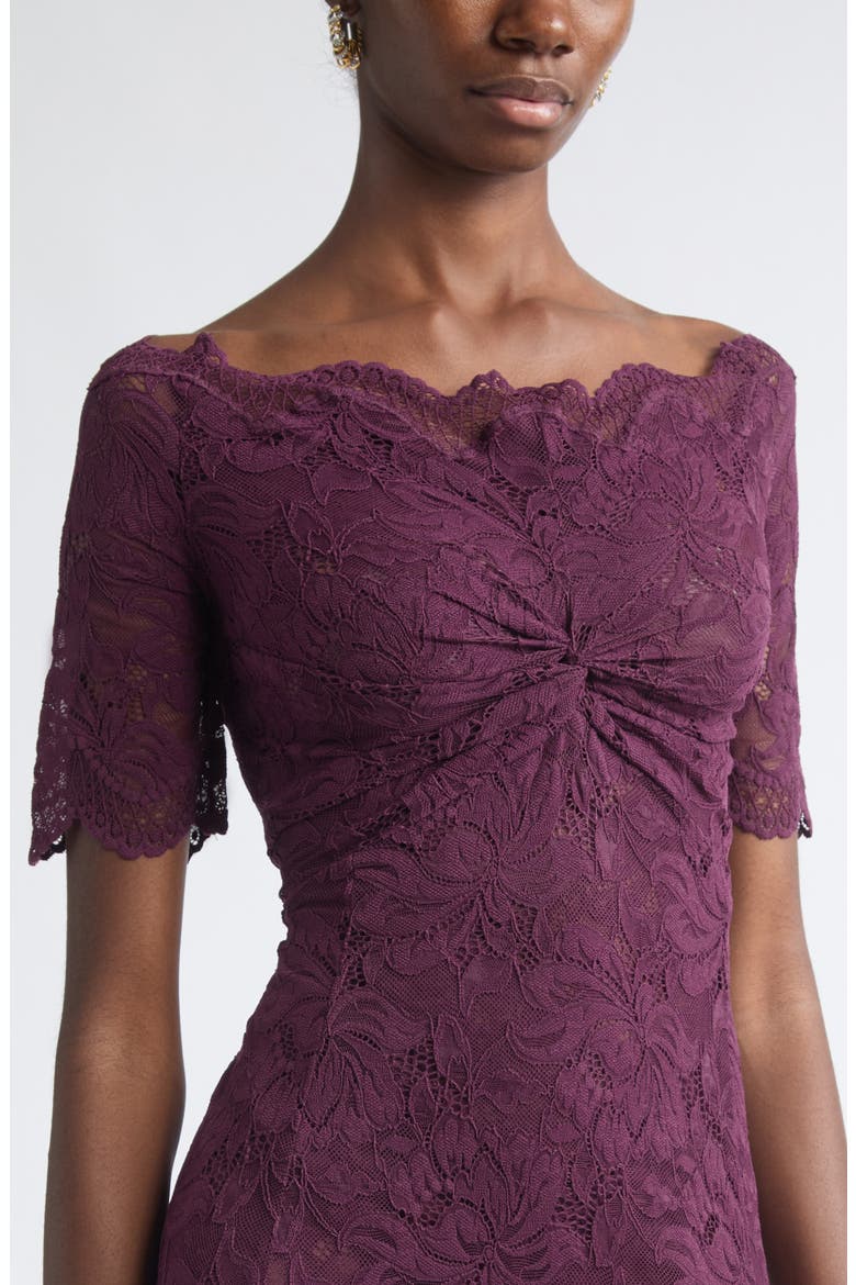 Off the Shoulder Stretch Lace Maxi Dress, Alternate, color, MAGENTA PURPLE