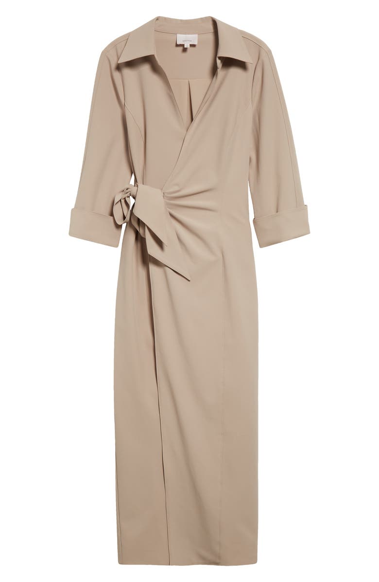 Cinq à Sept Cayleigh Wrap Midi Dress, Alternate, color, Khaki