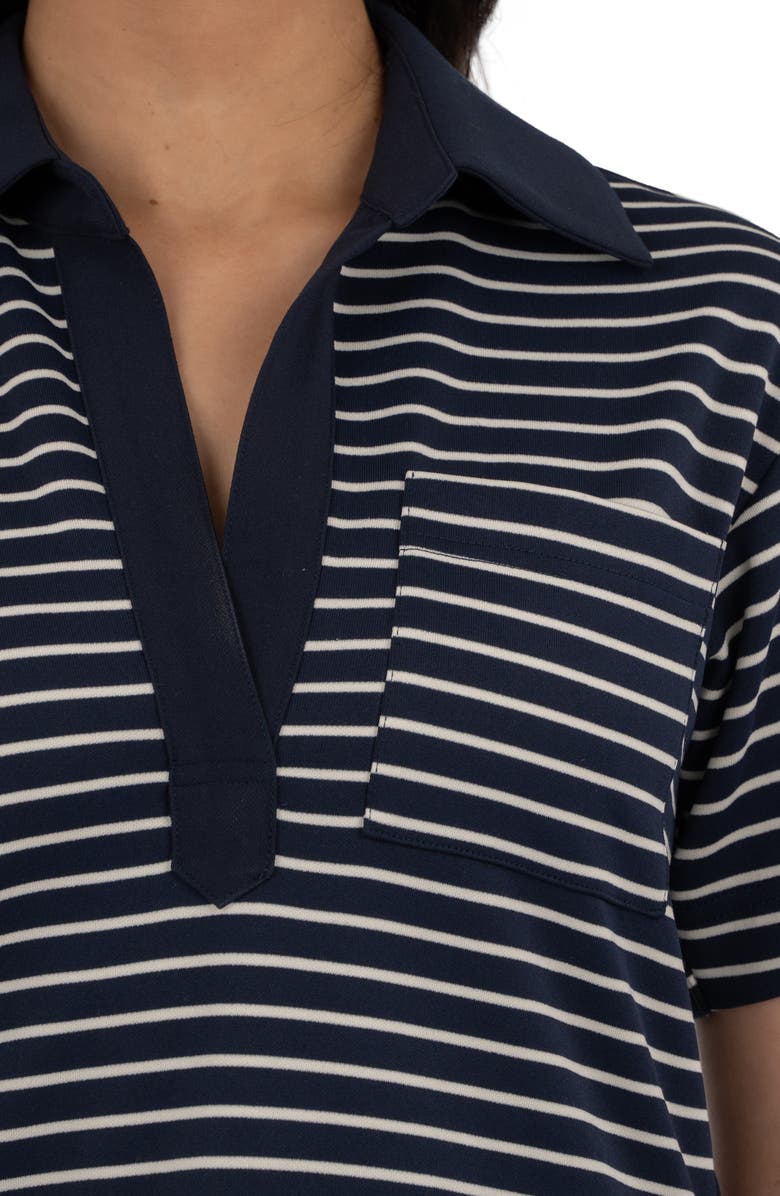 KUT from the Kloth Daphne Polo Shirtdress, Alternate, color, Navy/ Ivory