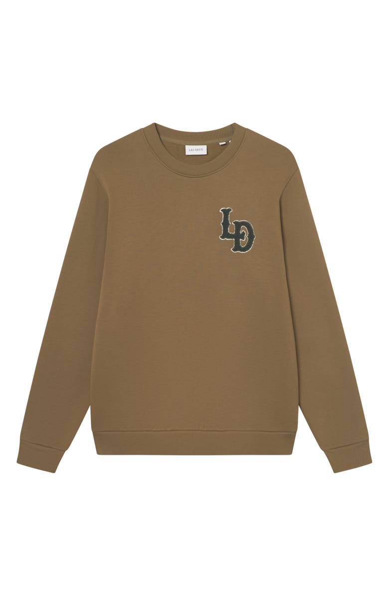 Les Deux Brady Logo Patch Sweatshirt, Alternate, color, Butternut Brown
