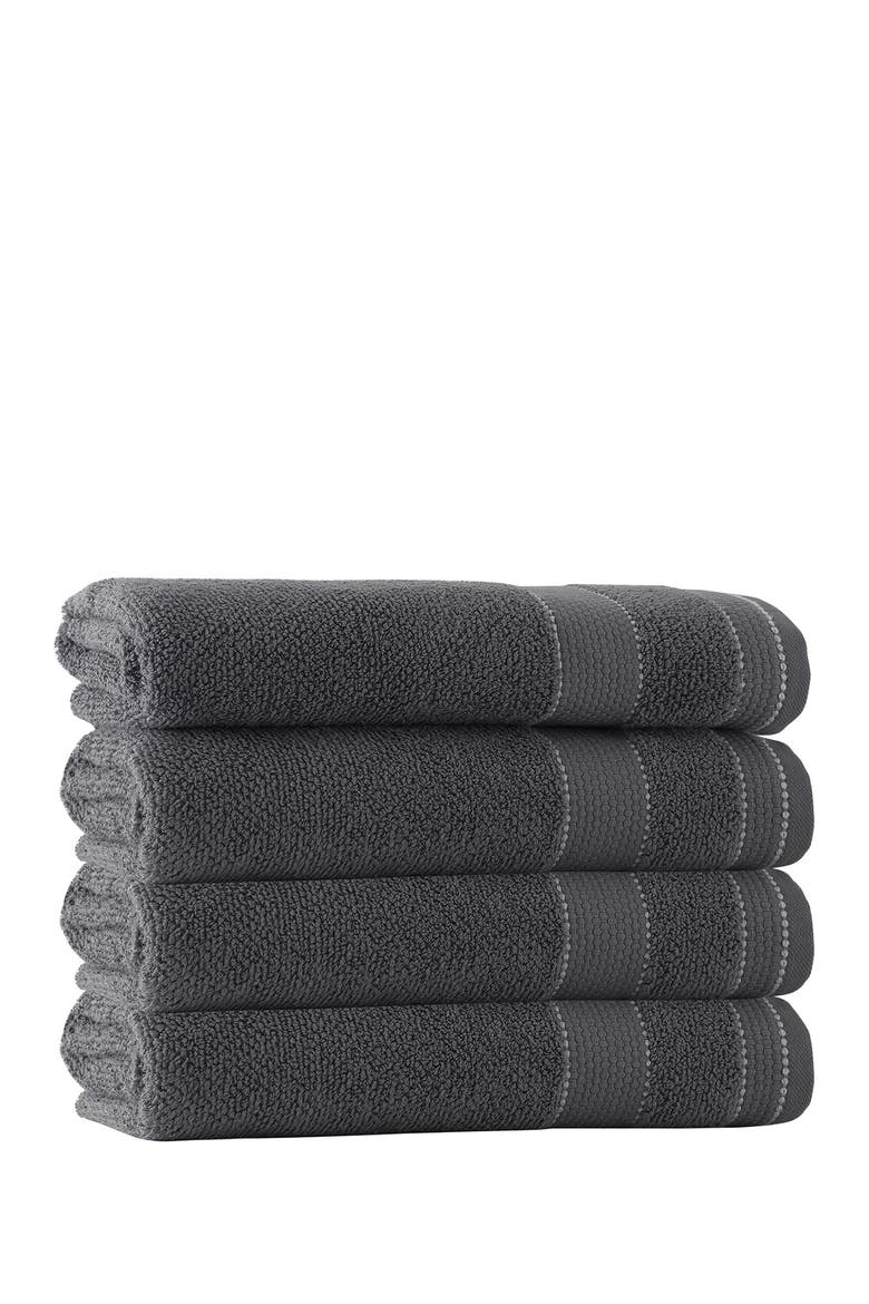 Monroe Turkish Cotton Bath Towel - Anthracite - Set of 4, Main, color, ANTHRACITE