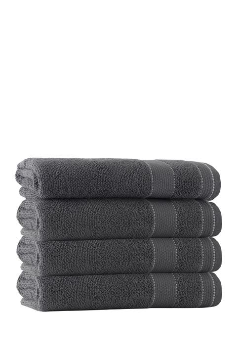 Monroe Turkish Cotton Bath Towel - Anthracite - Set of 4
