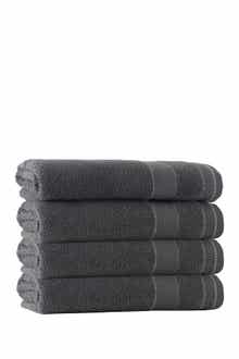 Monroe Turkish Cotton Bath Towel - Anthracite - Set of 4