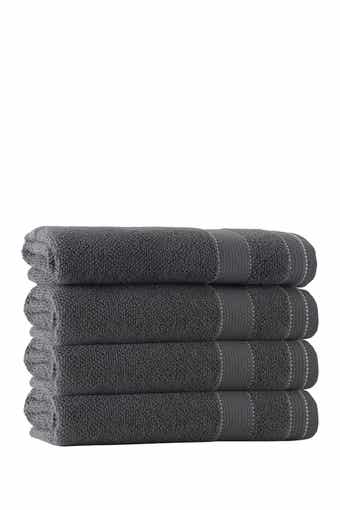 Monroe Turkish Cotton Bath Towel - Anthracite - Set of 4
