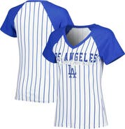 CONCEPTS SPORT Women's Concepts Sport White Los Angeles Dodgers Reel Pinstripe Top