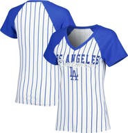 CONCEPTS SPORT Women's Concepts Sport White Los Angeles Dodgers Reel Pinstripe Top
