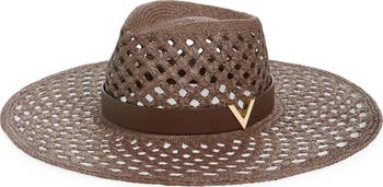 VIP【送料関税込】VALENTINO GARAVANI VLOGO SIGNATURE SUN HAT Valentino Garavani VLogo Signature Straw Bucket Hat with