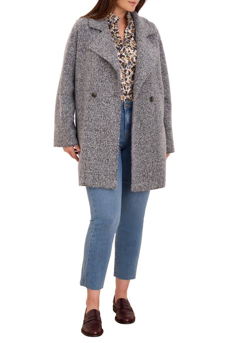 Tweed Stitch Sweater Jacket, Main, color, BLUE MIX