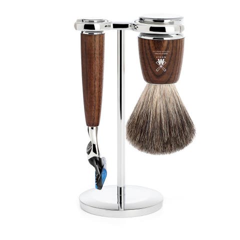 Rytmo Steamed Ash 3-Piece Pure Badger & Fusion Shaving Set