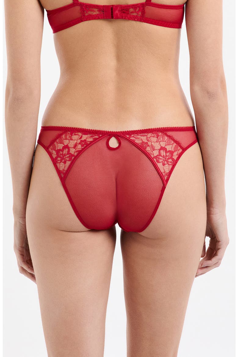 Mascarade Culotte Tulle & Lace Panties, Alternate, color, RED