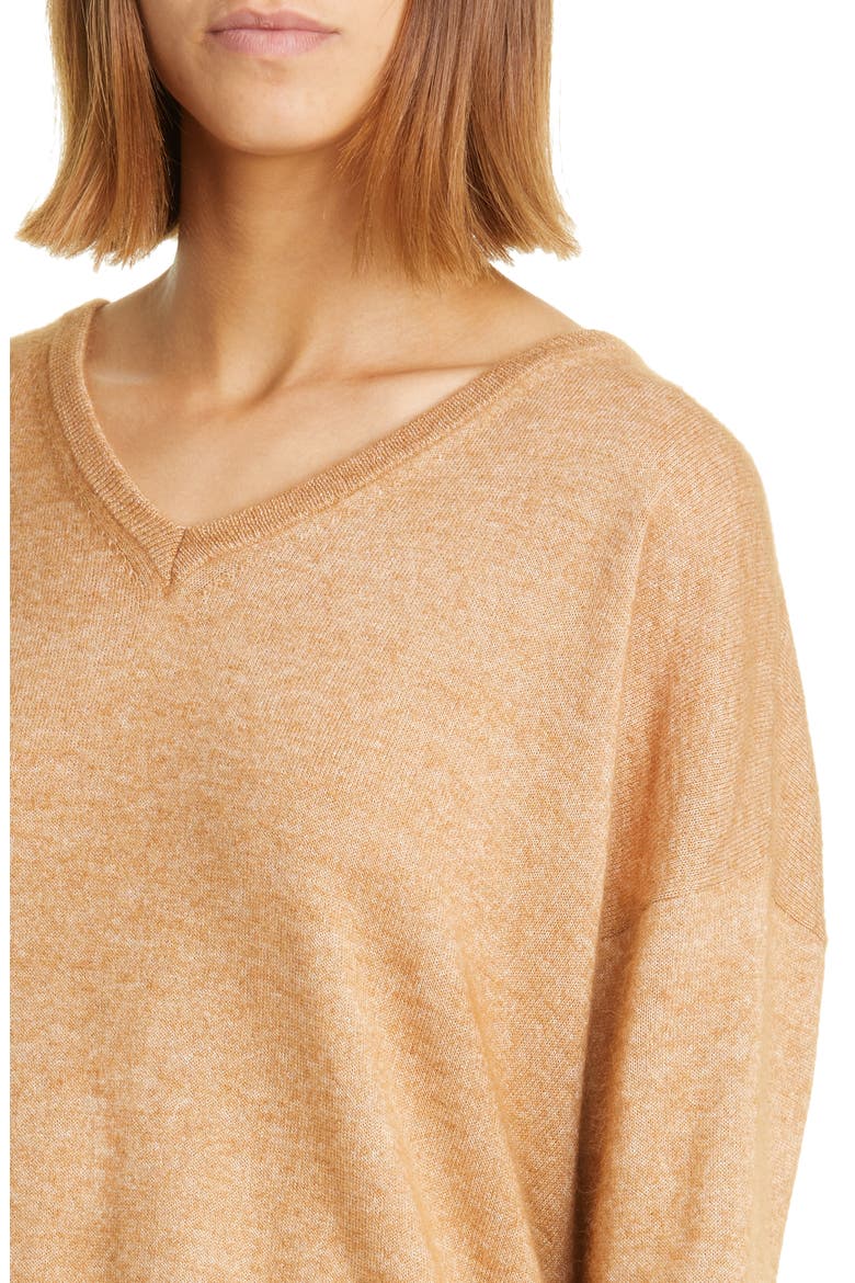 Alpaca & Cotton V-Neck Sweater, Alternate, color, WAFER