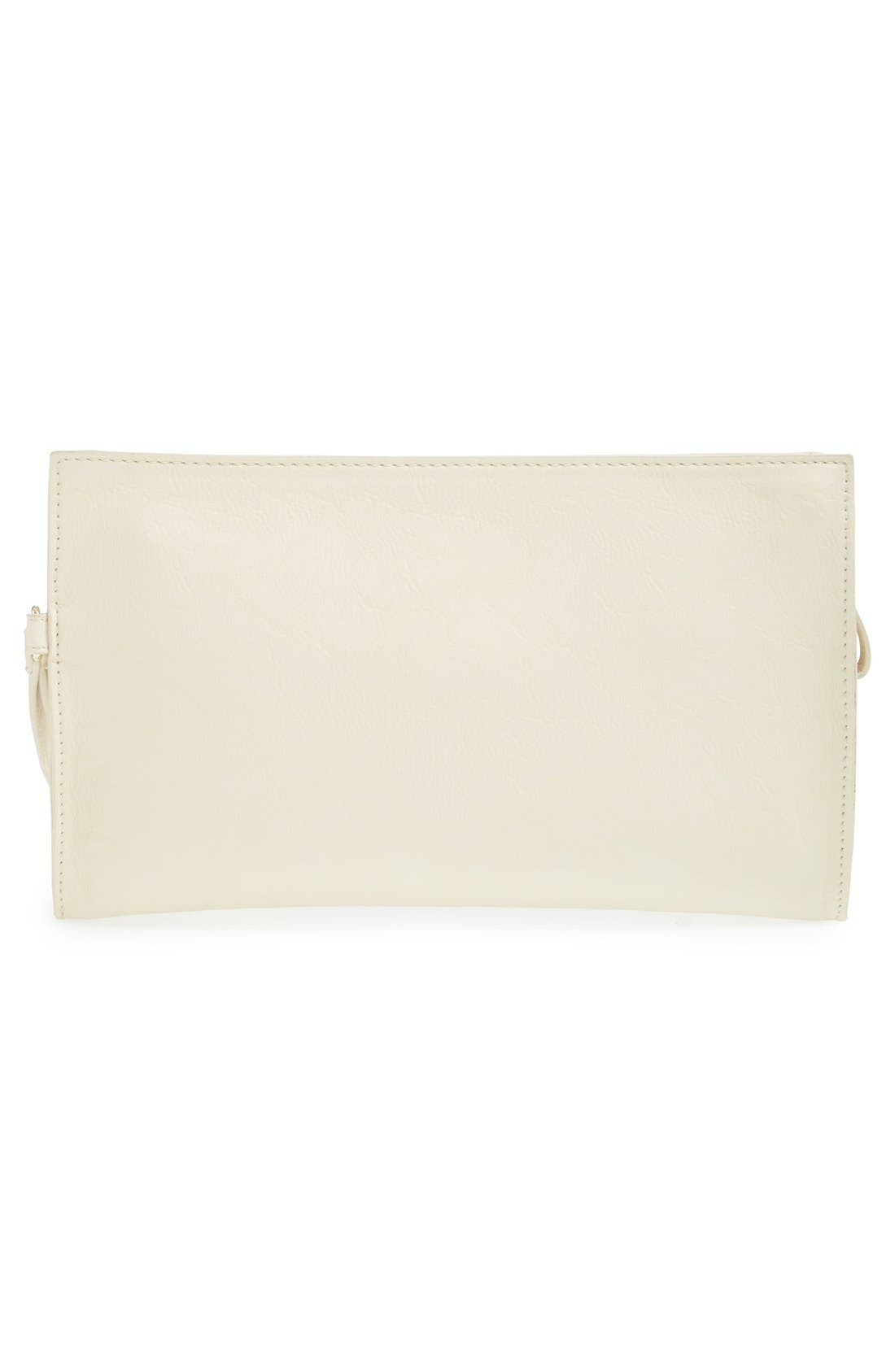 'Lia' Clutch, Alternate, color, BONE/ BLACK