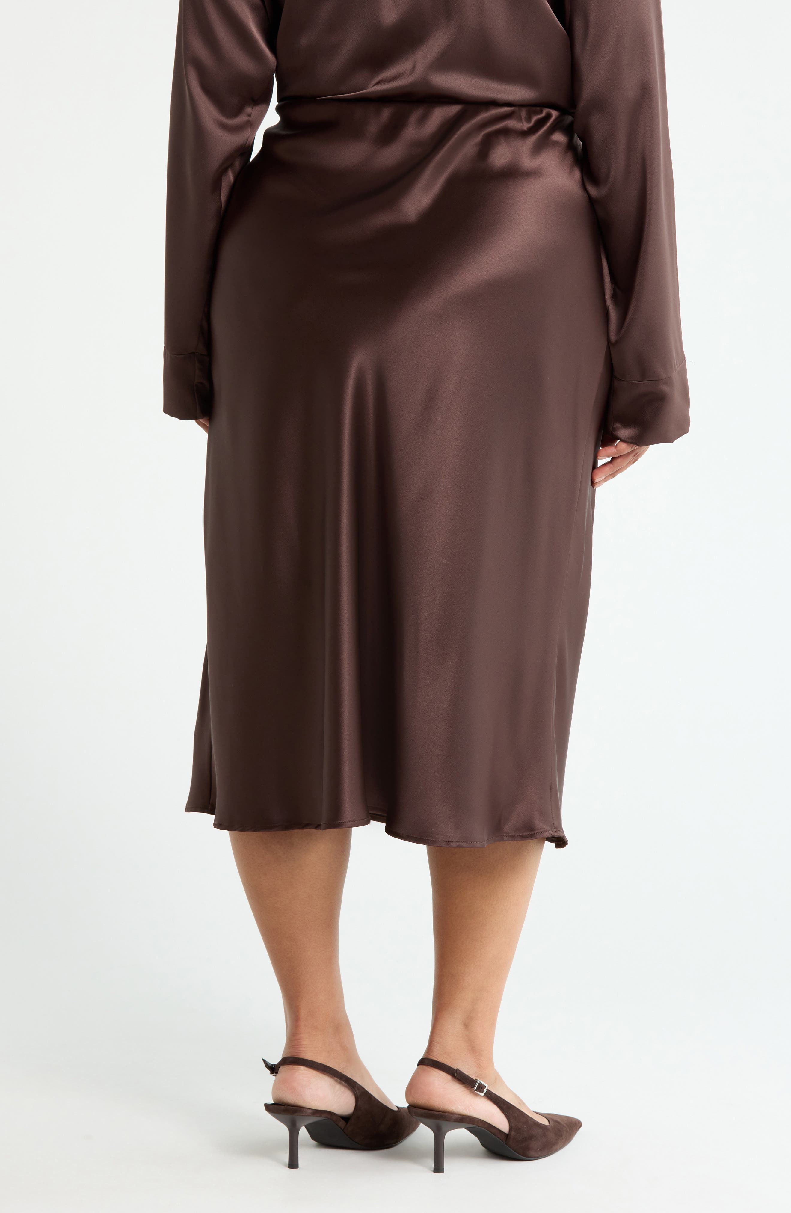 Satin Midi Skirt - image 4