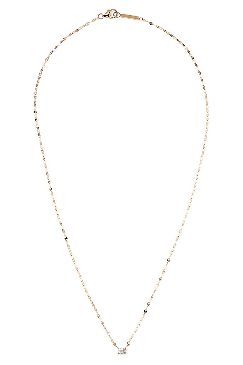 14K Gold Emerald Cut Diamond Pendant Necklace, Main, color, YELLOW GOLD