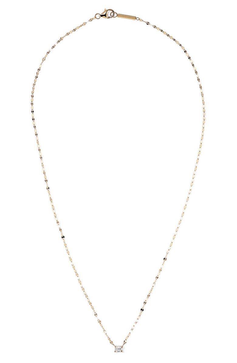 LANA 14K Gold Emerald Cut Diamond Pendant Necklace, Main, color, Yellow Gold