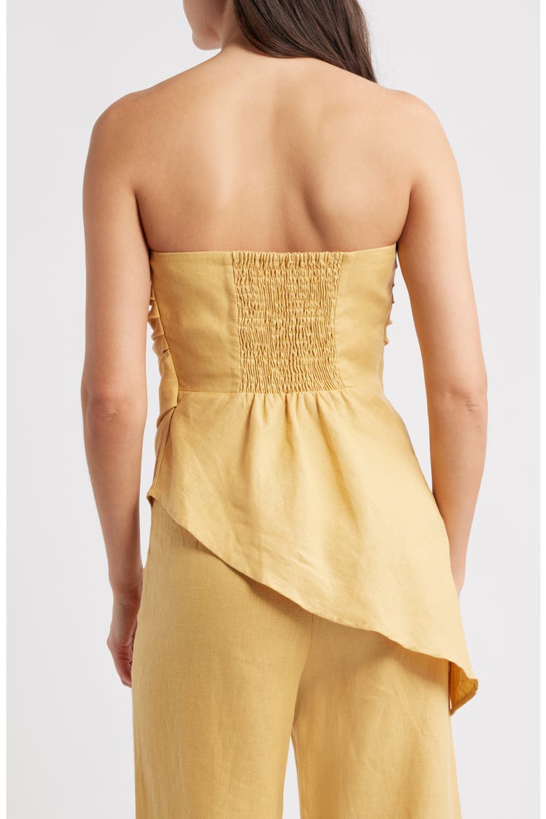Nera Strapless Asymmetric Hem Top, Alternate, color, MARIGOLD