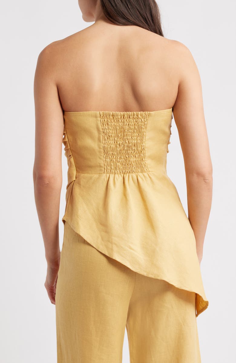 Faithfull the Brand Nera Strapless Asymmetric Hem Top, Alternate, color, Marigold