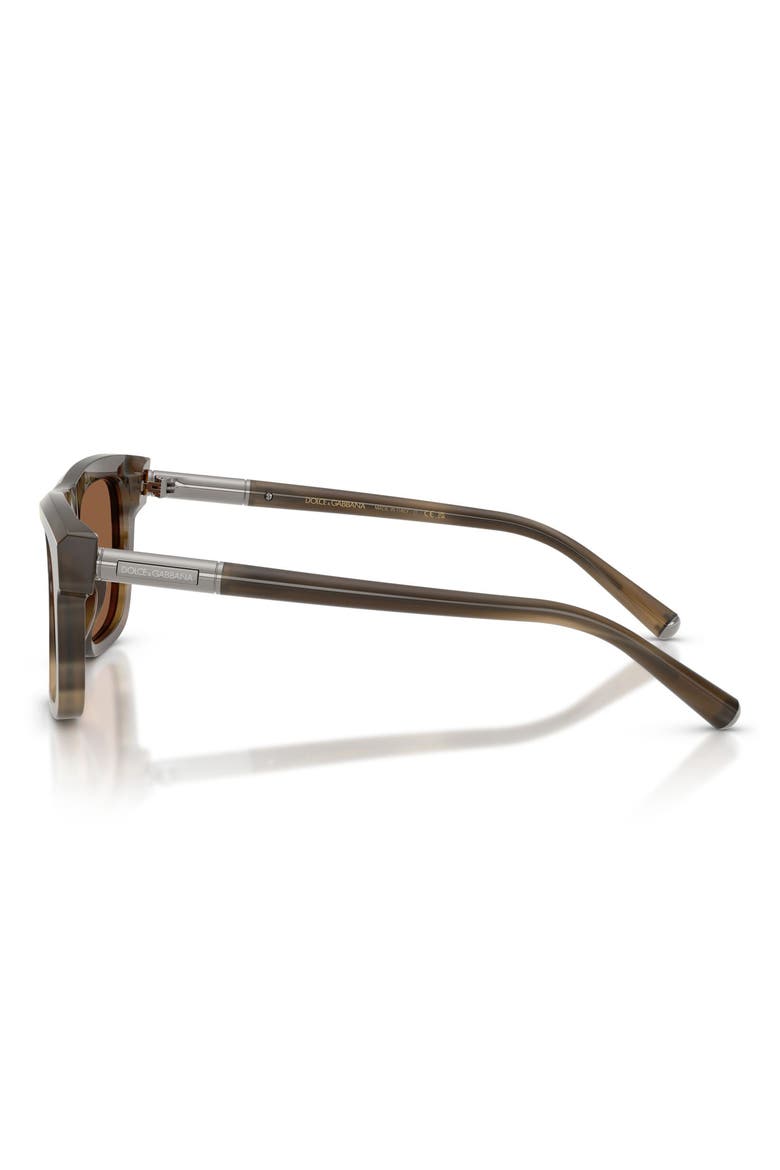 52mm Square Sunglasses, Alternate, color, STRIPED TOBACCO / BRONZE