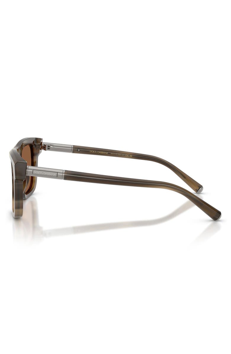 Dolce&Gabbana 52mm Square Sunglasses, Alternate, color, Striped Tobacco / Bronze