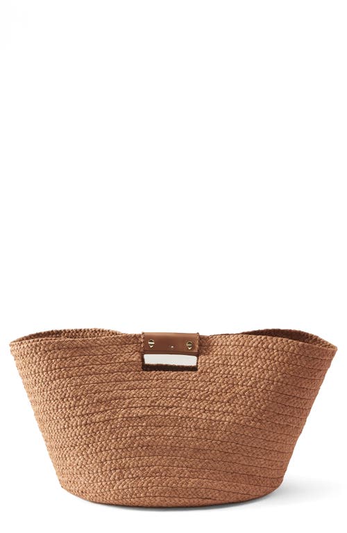 Helen Kaminski Leonor Wide Braid Foldable Tote In Nougat/caramel