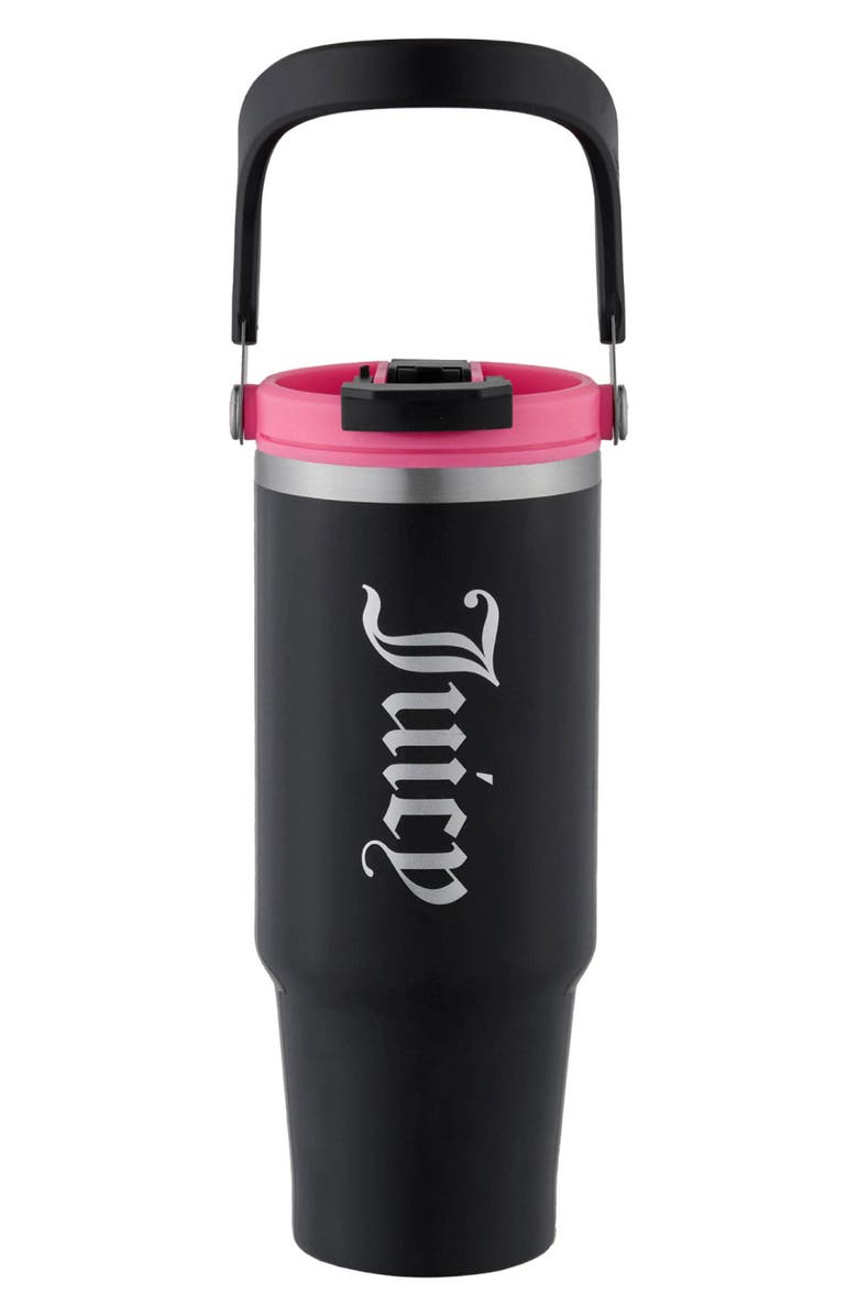 Juicy Couture 40-Ounce Stainless Steel Flip Fusion Water Tumbler, Main, color, Black
