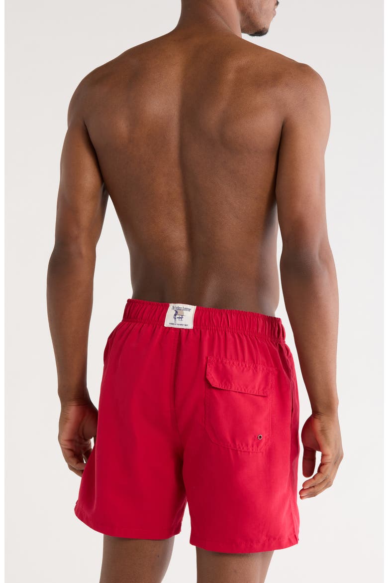 Solid Volley Swim Shorts, Alternate, color, RED